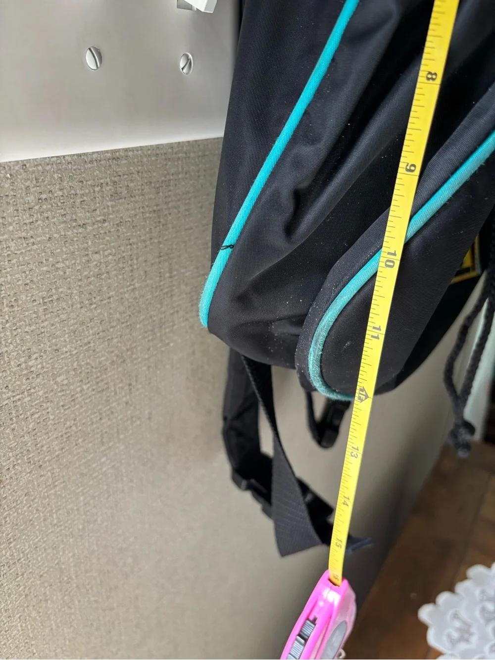 American Girl Black Backpack with Purple and Teal Accents